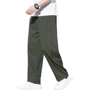 HMT メンズ ワイドストレートパンツ クールパンツ シャンブレー 大きいサイズ エレガント ピンタック ロング丈 ゆったり 春 夏 秋